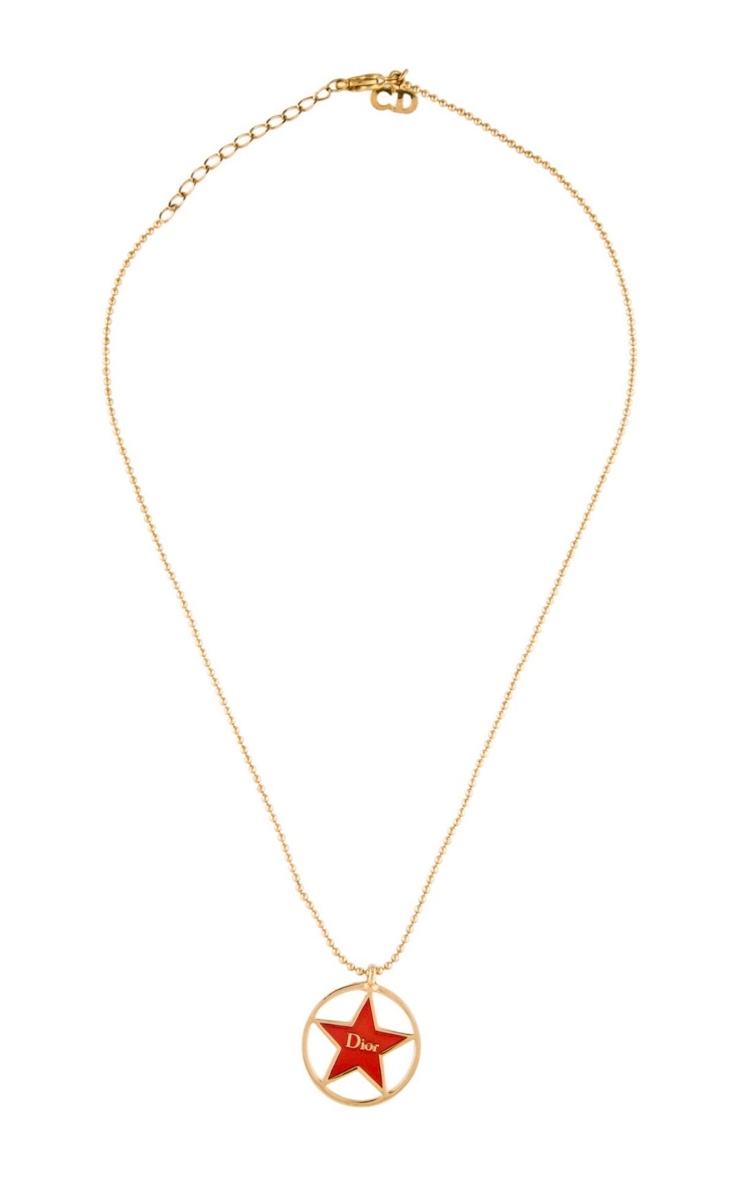 Christian Dior Red Star Pendant Necklace