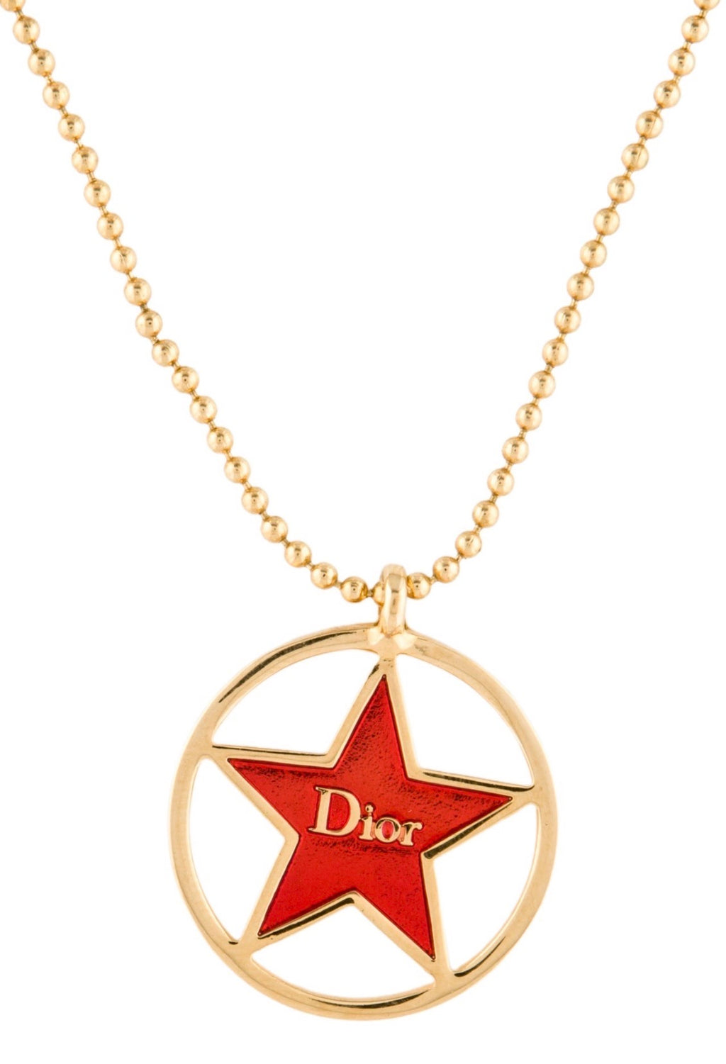 Christian Dior Red Star Pendant Necklace